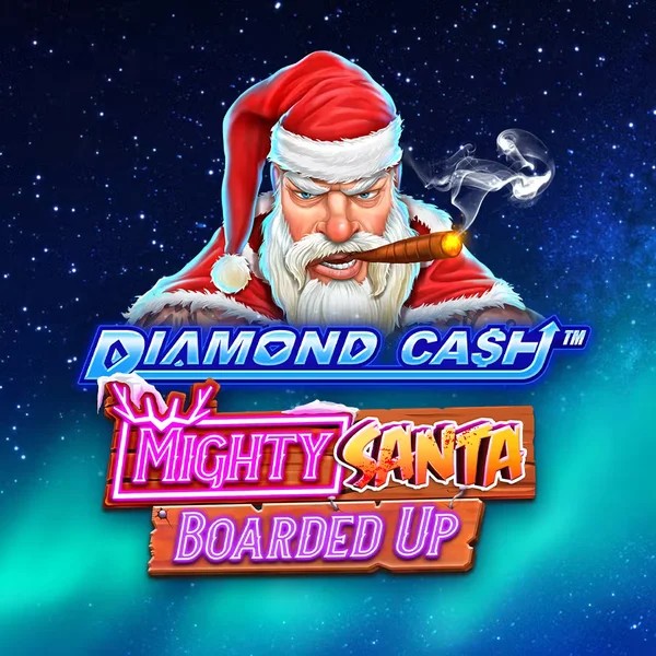 Official Slots logo: Diamond Cash Mighty Santa Boarded Up by Greentube at Winspirit Casino